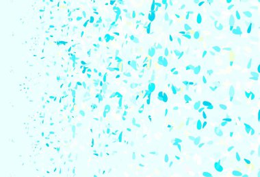 Açık mavi, noktalı sarı vektör arkaplan. Renkli su damlaları olan modern soyut çizimler. Marka kitabınız için yeni şablon.