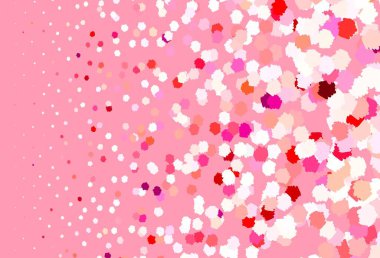 Memphis şekilli açık pembe vektör arkaplan. Renkli rastgele şekillerle modern soyut illüstrasyon. Duvar kağıtları için zarif tasarım.