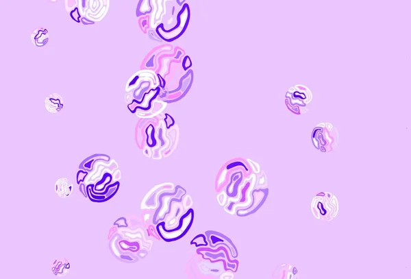 Világos Lila Rózsaszín Vektor Sablon Körökkel Absztrakt Illusztráció Színes Buborékok — Stock Vector