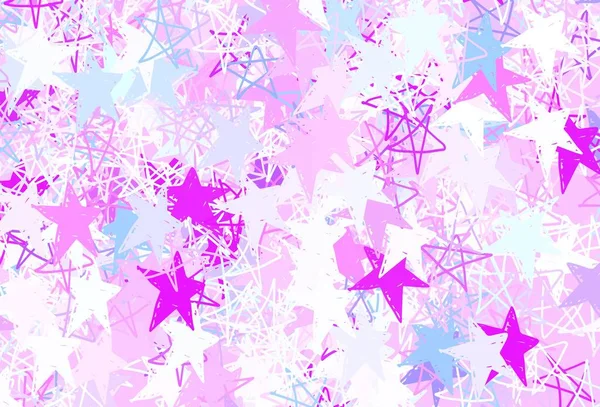 Rosa Claro Textura Vectorial Azul Con Hermosas Estrellas Ilustración Decorativa — Vector de stock