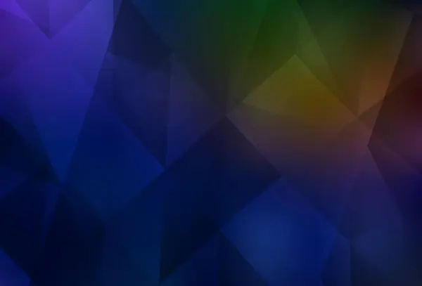 Bleu Foncé Vecteur Jaune Brillant Fond Triangulaire Illustration Colorée Brillante — Image vectorielle