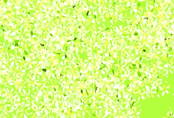 Světle Zelená Žluté Vektorové Čmáranice Pozadí Listy Zářící Barevná Ilustrace — Stockový vektor