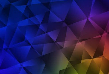 Koyu mavi, sarı vektör soyut mozaik desen. Üçgenli renkli soyut çizimler. İşiniz için yepyeni bir tasarım..