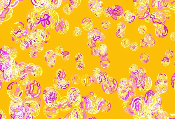 Light Pink Yellow Vector Pattern Random Forms Modern Abstract Illustration — Stock Vector