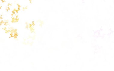 Açık pembe, sarı vektör karalama dokusu ve dalları. Yaprakları karalama tarzında renkli ve soyut çizimler. Marka kitabınız için yeni şablon.