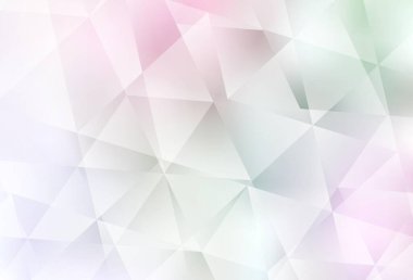 Açık pembe, sarı vektör üçgen mozaik zemin. Çokgen biçiminde, gradyan ile renkli çizimler. Dizaynınız için üçgen desen.