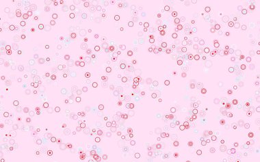 Açık mavi, diskli kırmızı vektör dokusu. Parlak renkli soyut çemberlerin olduğu bir resim. Duvar kağıtlarının dokusu için desen.