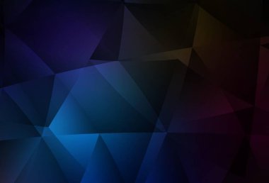 Koyu mavi vektör soyut mozaik arkaplan. Zarif üçgenleri olan soyut çizimler. Dizaynınız için üçgen desen.