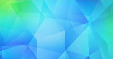 4K döngü açık mavi, yeşil çokgen soyut görüntü.