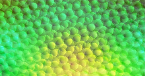 4K slingrande ljusgrön, gul animation med kulor. — Stockvideo