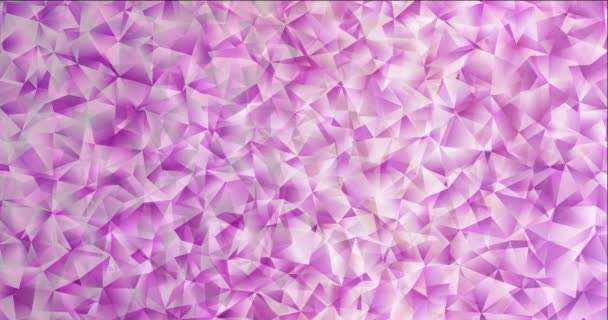 4K looping licht roze polygonale abstracte animatie. — Stockvideo