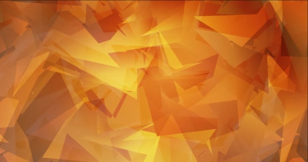 4K hurok világos narancs poligonális absztrakt animáció. — Stock videók