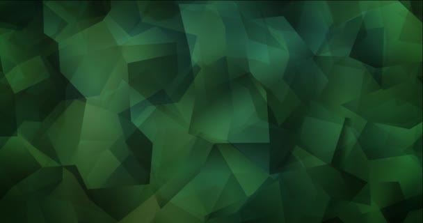 4K schleifendes dunkelgrünes polygonal fliessendes Video. — Stockvideo