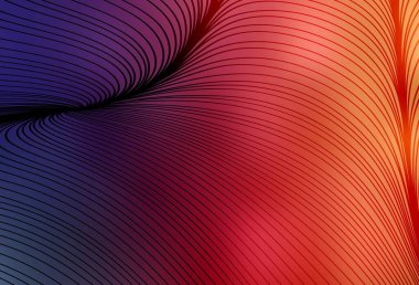 Açık Pembe, bükülmüş çizgileri olan sarı vektör düzeni. Çağdaş gradyan soyut çizgileri olan çizimler. Cep telefonu ekranları için arkaplan.