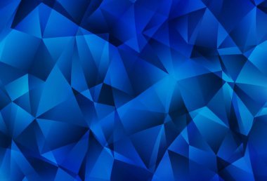 Hafif BLUE vektör mozaik dokusu. Çokgen biçiminde, gradyan ile renkli çizimler. Dizaynınız için üçgen desen.