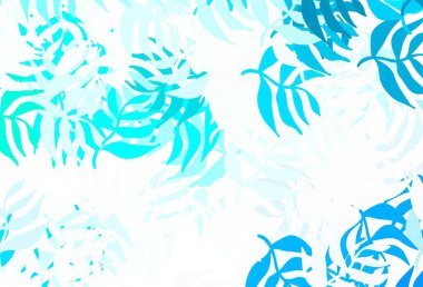 Açık yeşil vektör yapraklı karalama şablonu. Soyut şablondaki karalamalarla dekoratif illüstrasyon. Web siteniz için Doodle tasarımı.