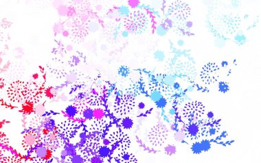 Açık mavi, çiçekli kırmızı vektör doğal sanat eserleri çiçeklerle süslenmiş zarif parlak bir illüstrasyon. İş tasarımınız için yepyeni bir tarz.