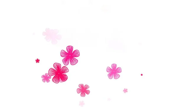 Textura Garabato Vectorial Rosa Claro Con Flores Ilustración Colorida Estilo — Archivo Imágenes Vectoriales