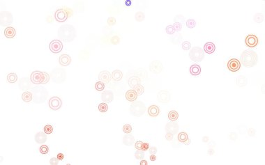 Dairesel ışık çokrenkli vektör şablonu. Parlak renkli soyut çemberlerin olduğu bir resim. Reklamlar, broşürler için desen.