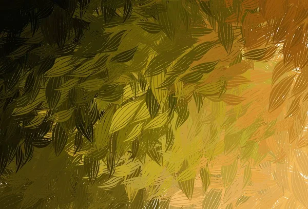 ダークグリーン ランダムな形をした黄色のベクトルパターン 抽象的なスタイルでカラフルなグラデーションのイラスト 名刺のモダンなデザイン — ストックベクタ