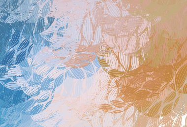 Açık mavi, soyut şekilli sarı vektör dokusu. Rastgele şekillerle soyut tarzda dekoratif tasarım. Kartvizitiniz için modern tasarım.