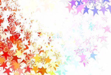 Yılbaşı yıldızlı hafif çokrenkli vektör deseni. Renkli yıldızlı soyut çizimler. Reklamınız, posteriniz, afişiniz için en iyi tasarım.