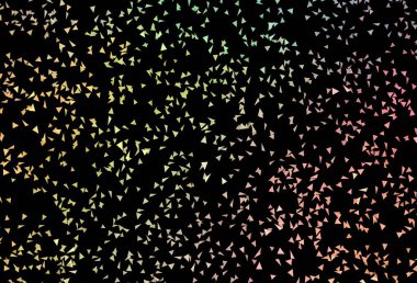 Koyu yeşil, kırmızı vektör düzeni çizgiler, üçgenler. Renkli üçgenlerin olduğu bir resim. Kartvizitiniz için modern tasarım.