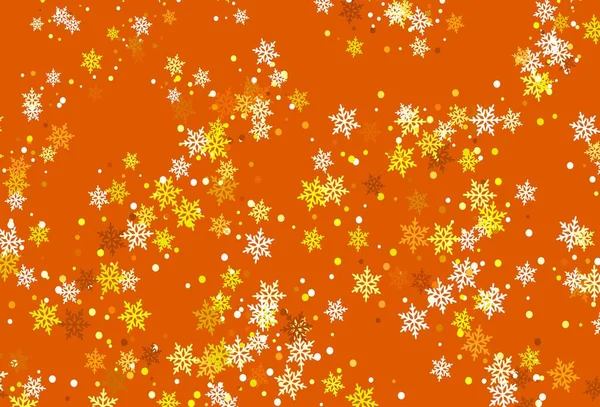 Vert Clair Motif Vectoriel Jaune Avec Flocons Neige Noël Design — Image vectorielle