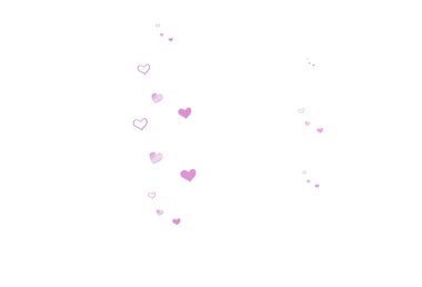 Renkli kalpleri olan açık pembe vektör deseni. Renkli arkaplanda güzel soyut kalpler. Sevgililer Günü 'nü kutlamak için tasarım.