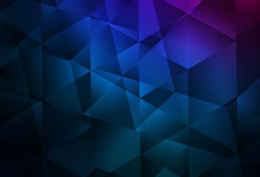 Koyu pembe, mavi vektör soyut mozaik desen. Zarif üçgenleri olan soyut çizimler. İşiniz için yepyeni bir tasarım..