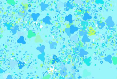 Açık mavi, soyut şekilli yeşil vektör dokusu. Renkli rastgele şekillerle modern soyut illüstrasyon. Duvar kağıtları için zarif tasarım.