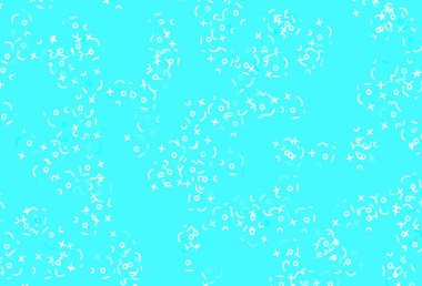 Açık mavi, aritmetik işaretli yeşil vektör arkaplan. Ayrı tabelaları olan parlak renkli çizimler. En iyi tasarım bir poster, bir matematik okulunun afişi..