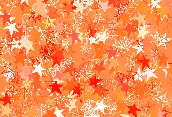 Fondo Vector Rojo Claro Con Estrellas Colores Ilustración Decorativa Brillante — Vector de stock