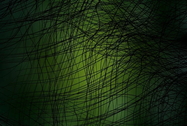 Modello Vettoriale Verde Scuro Con Linee Curve Illustrazione Astratta Circumflessa — Vettoriale Stock