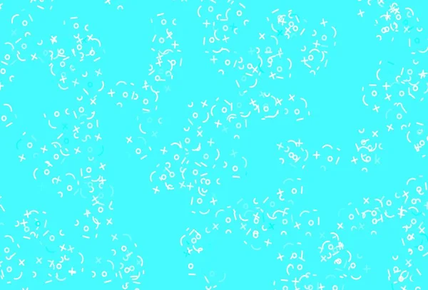 Açık mavi, aritmetik işaretli yeşil vektör arkaplan. Ayrı tabelaları olan parlak renkli çizimler. En iyi tasarım bir poster, bir matematik okulunun afişi..