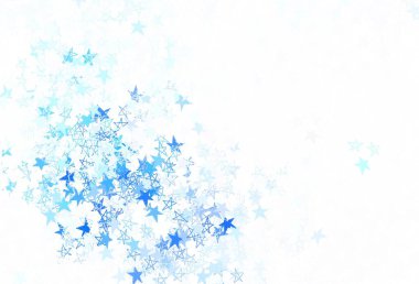 Güzel yıldızlı açık mavi vektör dokusu. Bulanık arkaplanda gradyanı olan yıldızlar. İş ilanınız için akıllı tasarım.