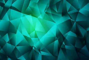 Açık yeşil vektör soyut mozaik desen. Origami tarzında gradyan ile geometrik çizim. Dizaynınız için üçgen desen.