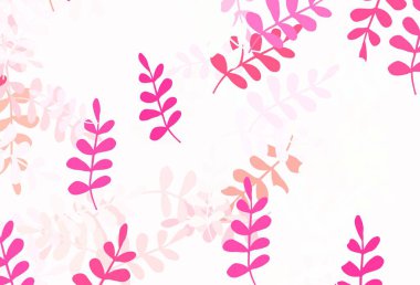 Açık kırmızı vektör yaprak desenli karalama yapar. Yapraklarla karalama tarzında renkli çizimler. Web siteleri ve pankartlar için desenli desen.