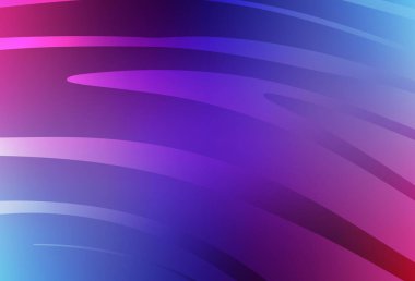 Koyu pembe, kıvrımlı çizgileri olan mavi vektör şablonu. Eğimli çizgileri olan zarif parlak bir illüstrasyon. İş tasarımınız için şablon.