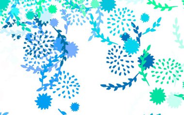 Açık yeşil vektör, çiçekli zarif şablon, güller. Çiçeklerle bulanık şekilli yaratıcı çizimler. Ağ ve ambalaj için elle boyanmış tasarım.