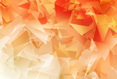 Açık Turuncu Vektör Çokgen arkaplanı. Soyut ve üçgenli renkli çizimler. Dizaynınız için üçgen desen.