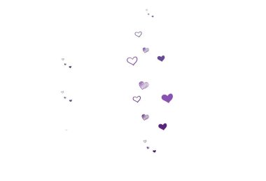 Açık Mor, karalama kalpli pembe vektör şablonu. Kalpli basit bir dekoratif tasarım. Yıldönümü için bir iş ilanı tasarlamak.