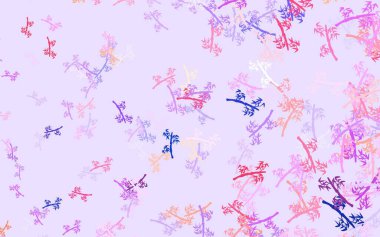 Açık Pembe, dallı kırmızı vektör şablonu. Origami tarzında yaprak ve dalların karalama çizimi. Cep telefonlarının geçmişleri için şablon.