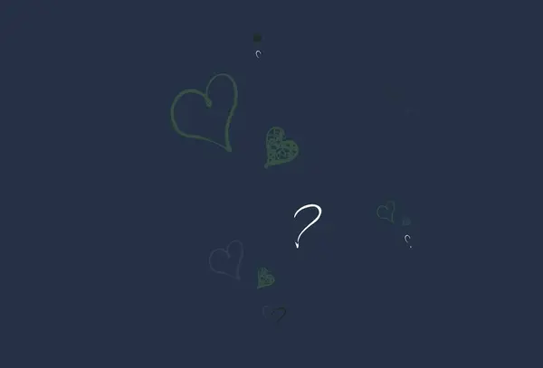 浅蓝色 绿色矢量背景与心脏 装饰设计 心形简洁 结婚礼物的模式 恭喜你 — 图库矢量图片