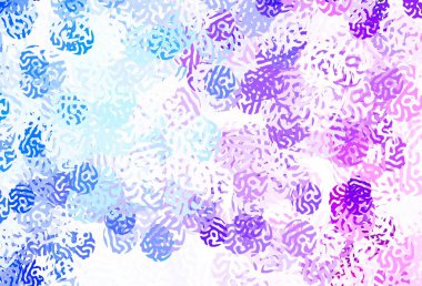 Açık pembe, kaotik şekilli mavi vektör şablonu. Modern tarzda değişen renkli kaotik formlar. Web siteniz için basit tasarım.