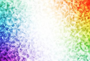 Işık çok renkli vektör parlayan üçgen zemin. Origami tarzında gradyan ile geometrik çizim. Dizaynınız için üçgen desen.