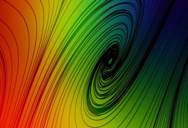 Çizgileri olan koyu renkli vektör arkaplanı. Soyut ve gradyan renkte renkli çizimler. Fikirlerin için bir örnek..