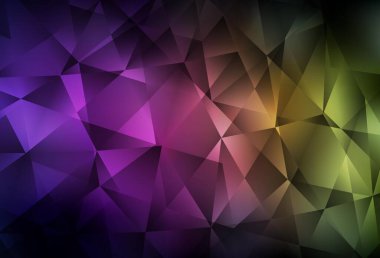 Koyu pembe, sarı vektör soyut mozaik arka plan. Üçgenli modern soyut çizim. Pankartın için tamamen yeni bir şablon.