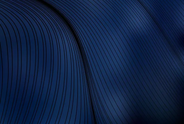 带有曲线线的深蓝色矢量背景 闪烁着带皱纹线条的抽象插图 设计的简单模板 — 图库矢量图片