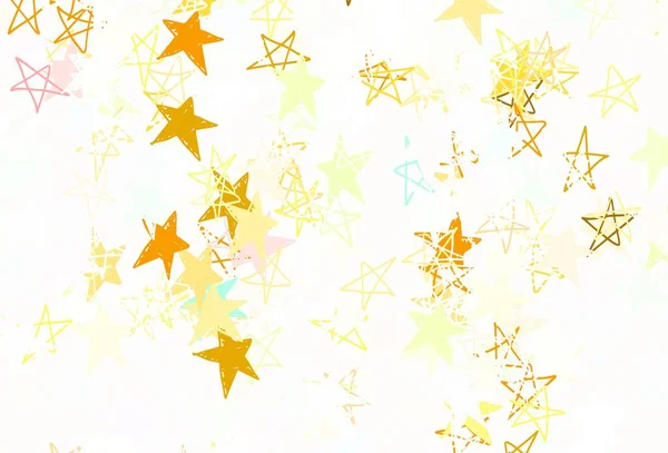 浅绿色 黄色的矢量纹理与美丽的星星 现代几何抽象的星图 横幅的最佳设计 — 图库矢量图片
